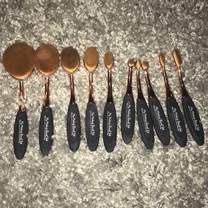 10 price rose gold makeup brush set